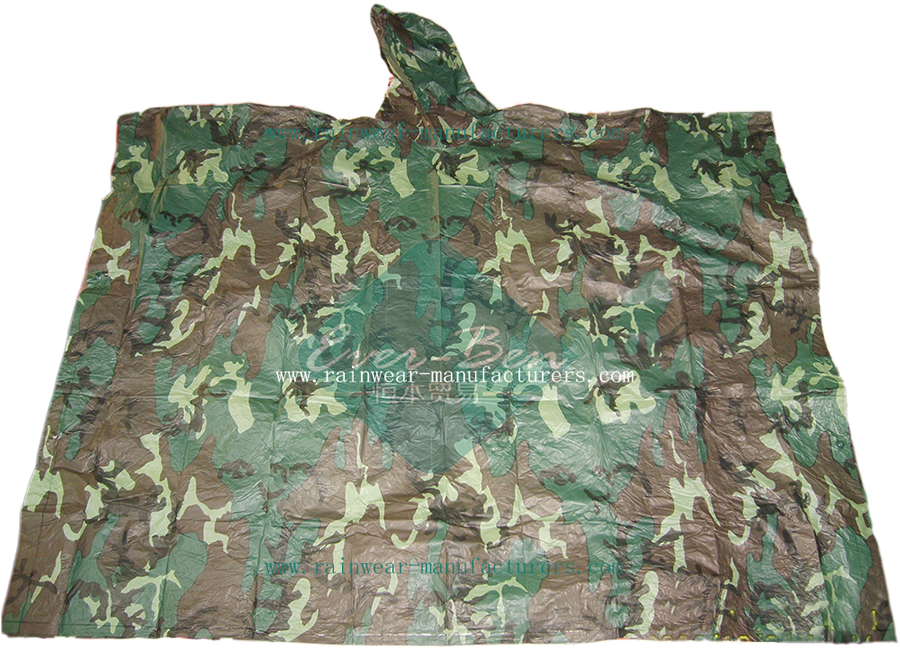 001 3colors Camouflage Military Poncho-Camouflage Rain Ponchos